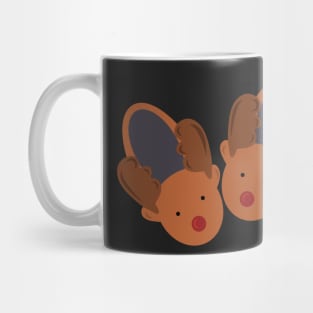 Retro Christmas Cozy Reindeer Slippers Holiday Aesthetic Mug